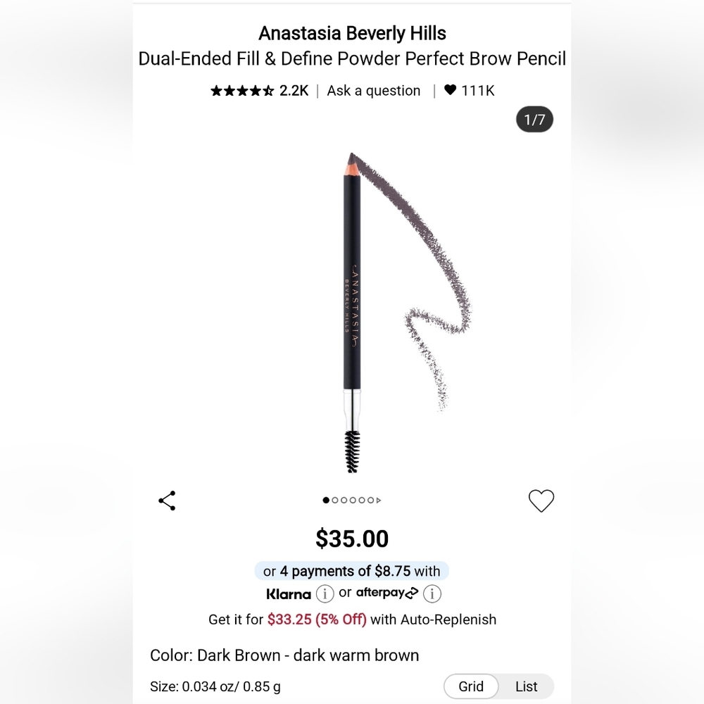 Anastasia Beverly Hills Brow Pencil Dark Brown